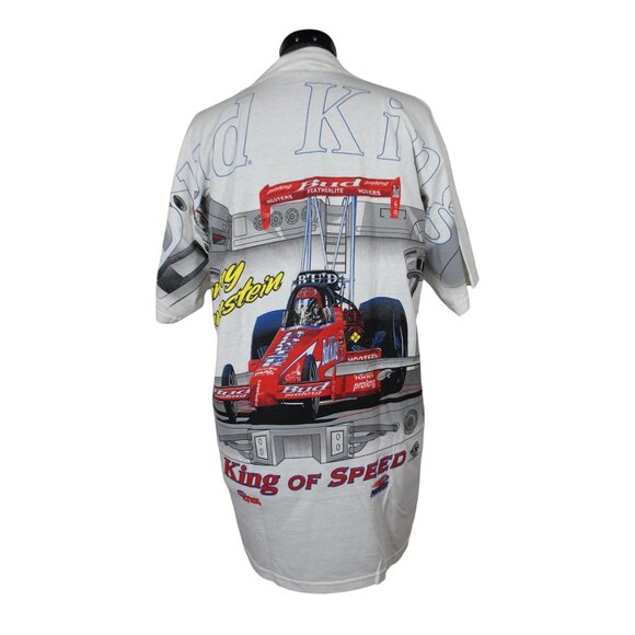 NHRA vintage 90s Kenny Bernstein Signed Bud King Aircraft Carrier AOP Shirt XL - Picture 3 of 14